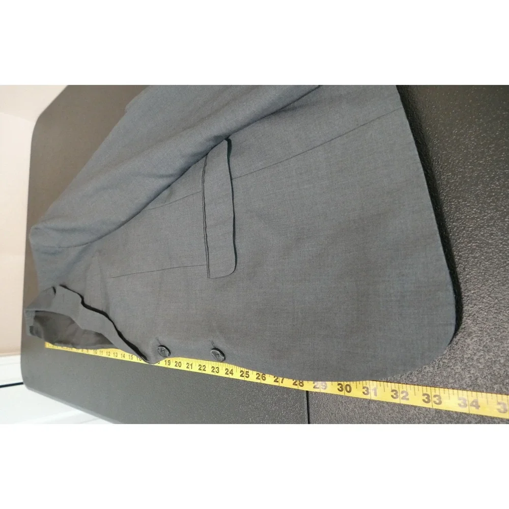 Kenneth Cole Reaction Mens Single Breasted Blazer Size 42L Gray Corporate Career